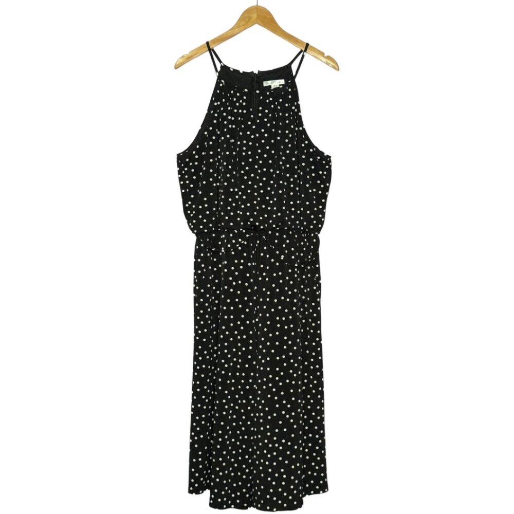 London Times Polka Dot Cropped Jumpsuit Black and White Size 16 - Picture 3 of 9